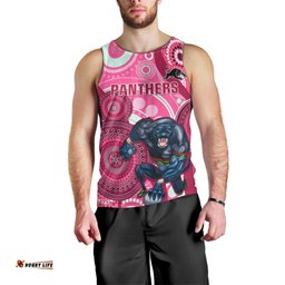 Custom NRL Panthers Men Tank Top Indigenous Penrith Dynamic Pink Version