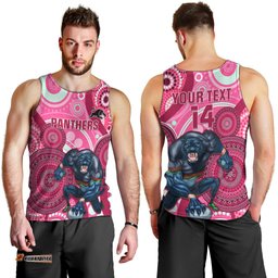 Custom NRL Panthers Men Tank Top Indigenous Penrith Dynamic Pink Version