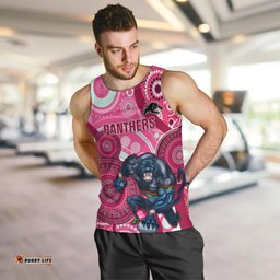 Custom NRL Panthers Men Tank Top Indigenous Penrith Dynamic Pink Version