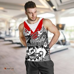 Naidoc St. George Illawarra Dragons Men's Tank Top Naidoc Patterns White Style