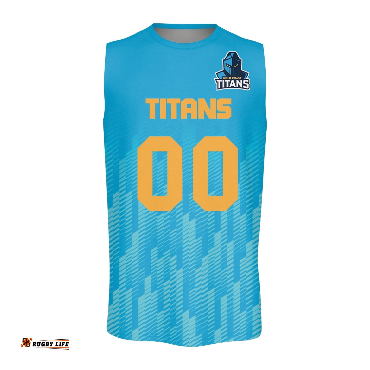 Gold Coast Titans Men's Oneck Tank Top Logo Sport Ombre - NRL