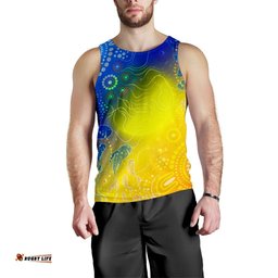 Aboriginal Men's Tank Top - Indigenous Fishing