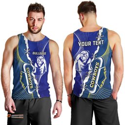 (Custom Personalised) Bulldogs Mix Cowboys Rugby Men Tank Top Sporty Style