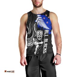 Aotearoa Rugby Men Tank Top All Black Maori Fern