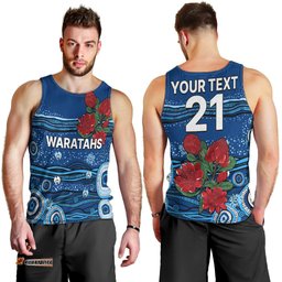 (Custom Text And Number) NSW Waratahs Rugby Men Tank Top Aboriginal Indigenous