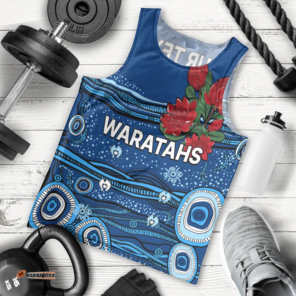 (Custom Text And Number) NSW Waratahs Rugby Men Tank Top Aboriginal Indigenous