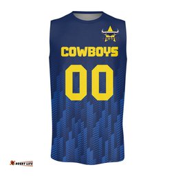 North Queensland Cowboys Men's Oneck Tank Top Logo Sport Ombre - NRL