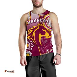 Broncos Indigenous Men Tank Top Brisbane Strong