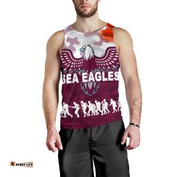 Manly Warringah Men Tank Top Sea Eagles Anzac Day Camouflage Vibes