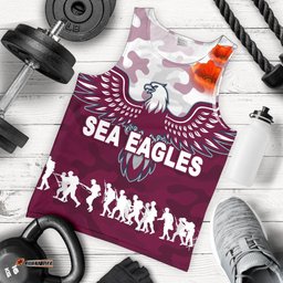 Manly Warringah Men Tank Top Sea Eagles Anzac Day Camouflage Vibes