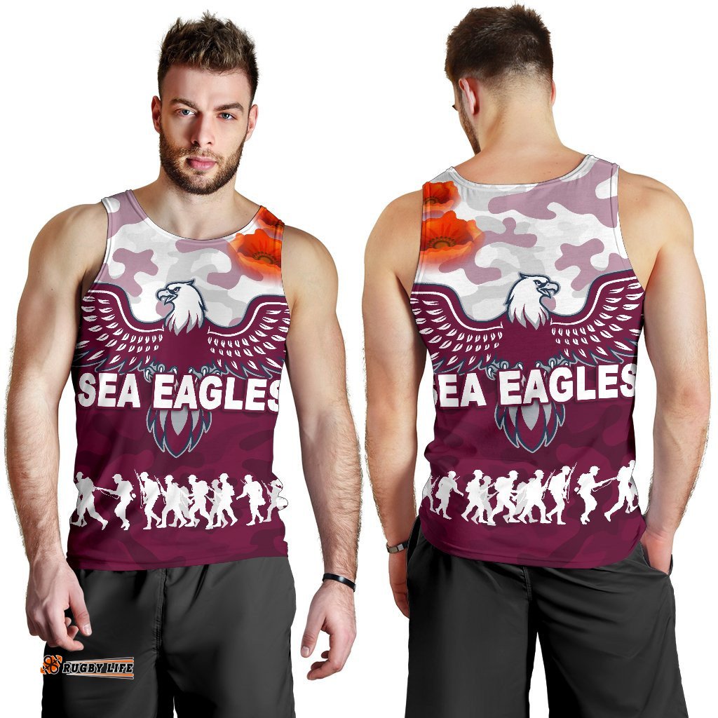 Manly Warringah Men Tank Top Sea Eagles Anzac Day Camouflage Vibes