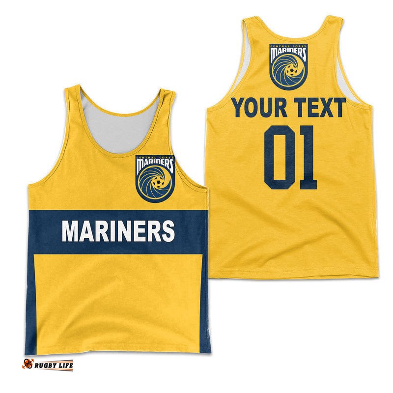 (Custom Personalised) Central Coast Mariners Men Tank Top Soccer Club Original Style - Gold