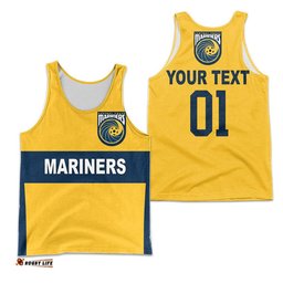 (Custom Personalised) Central Coast Mariners Men Tank Top Soccer Club Original Style - Gold