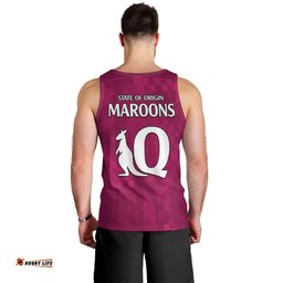 Queensland Maroon Rugby Men Tank Top Origin Queensland Sporty Style