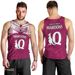 Queensland Maroon Rugby Men Tank Top Origin Queensland Sporty Style
