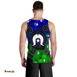 Aboriginal  Men's Tank Top - Torres Strait Symbol With Indigenous Patterns