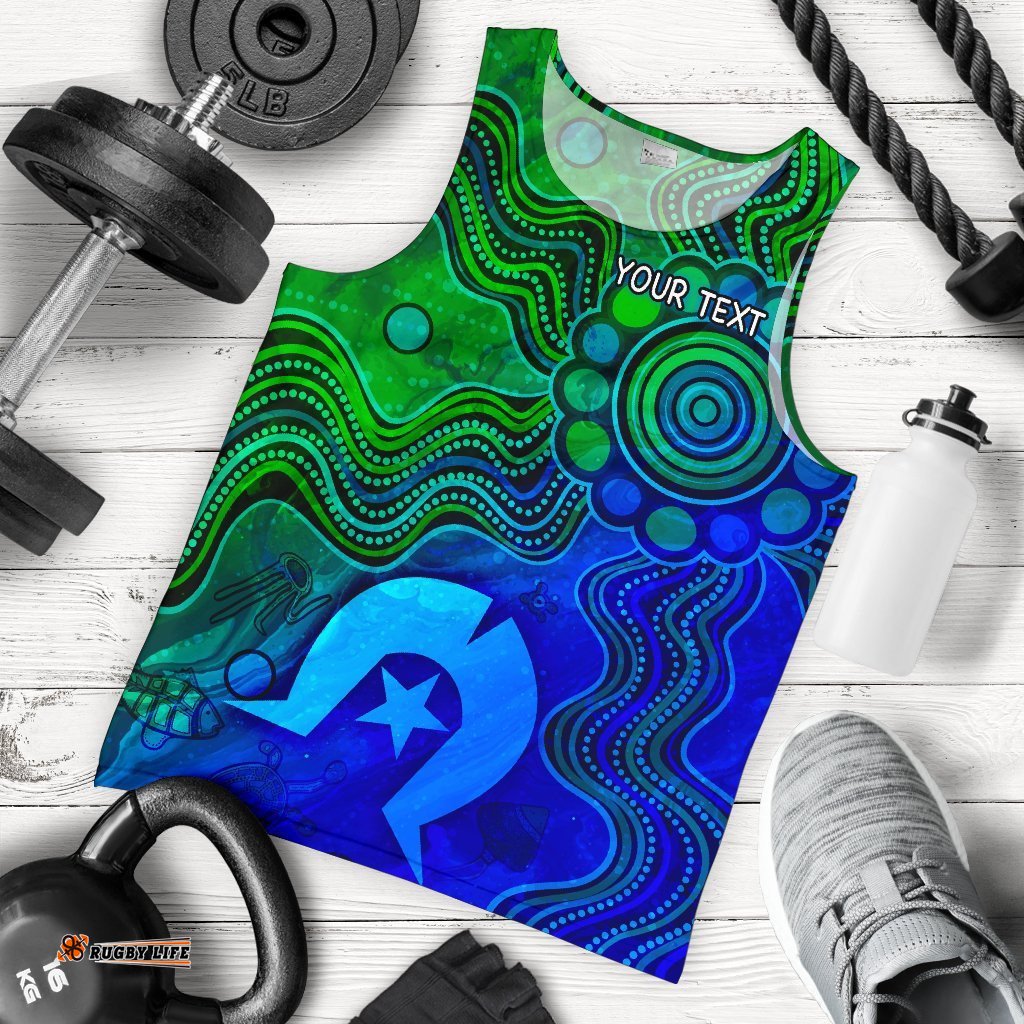 Custom Aboriginal Men's Tank Top , Torres Strait Islands Flag