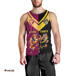 Personalised Richmond And Brisbane Lions Football Men Tank Top Sporty Version