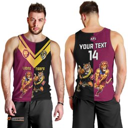 Personalised Richmond And Brisbane Lions Football Men Tank Top Sporty Version