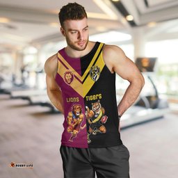 Personalised Richmond And Brisbane Lions Football Men Tank Top Sporty Version