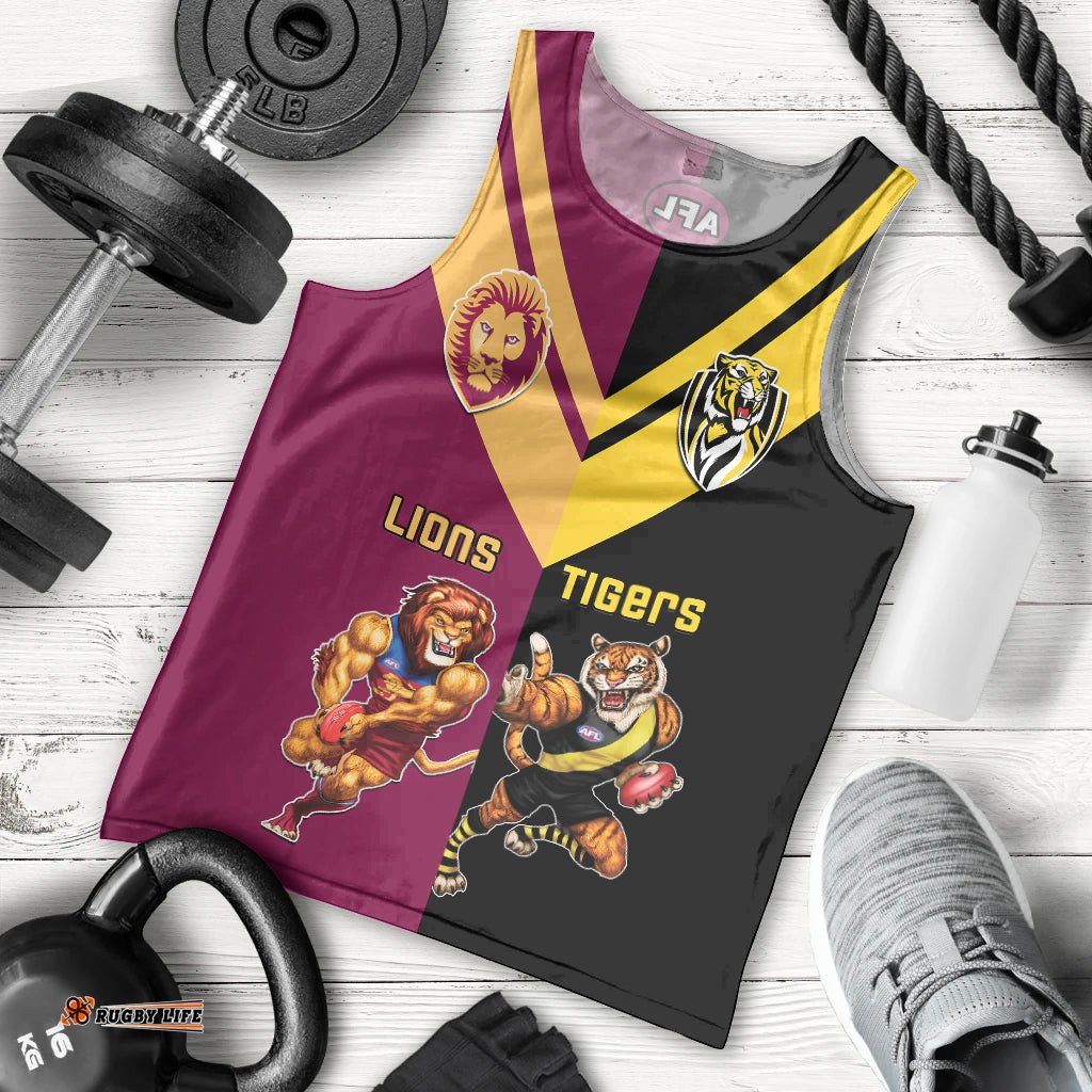Personalised Richmond And Brisbane Lions Football Men Tank Top Sporty Version