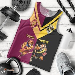 Personalised Richmond And Brisbane Lions Football Men Tank Top Sporty Version