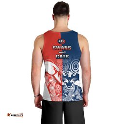 Swans And Cats Football Men Tank Top Sydney Mix Geelong Indigenous