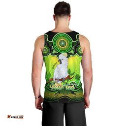 Personalised Australia Libra Cockatoo Zodiac Men Tank Top Auz Astrology Aboriginal - Green
