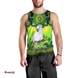 Personalised Australia Libra Cockatoo Zodiac Men Tank Top Auz Astrology Aboriginal - Green