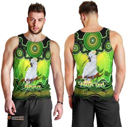 Personalised Australia Libra Cockatoo Zodiac Men Tank Top Auz Astrology Aboriginal - Green