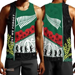 Vibe Hoodie Clothing - Australia Indigenous & New Zealand Maori Anzac Men Tank Top