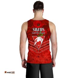 Swans Football ANZAC Men Tank Top Lest We Forget