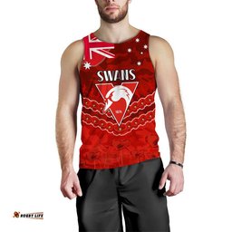 Swans Football ANZAC Men Tank Top Lest We Forget