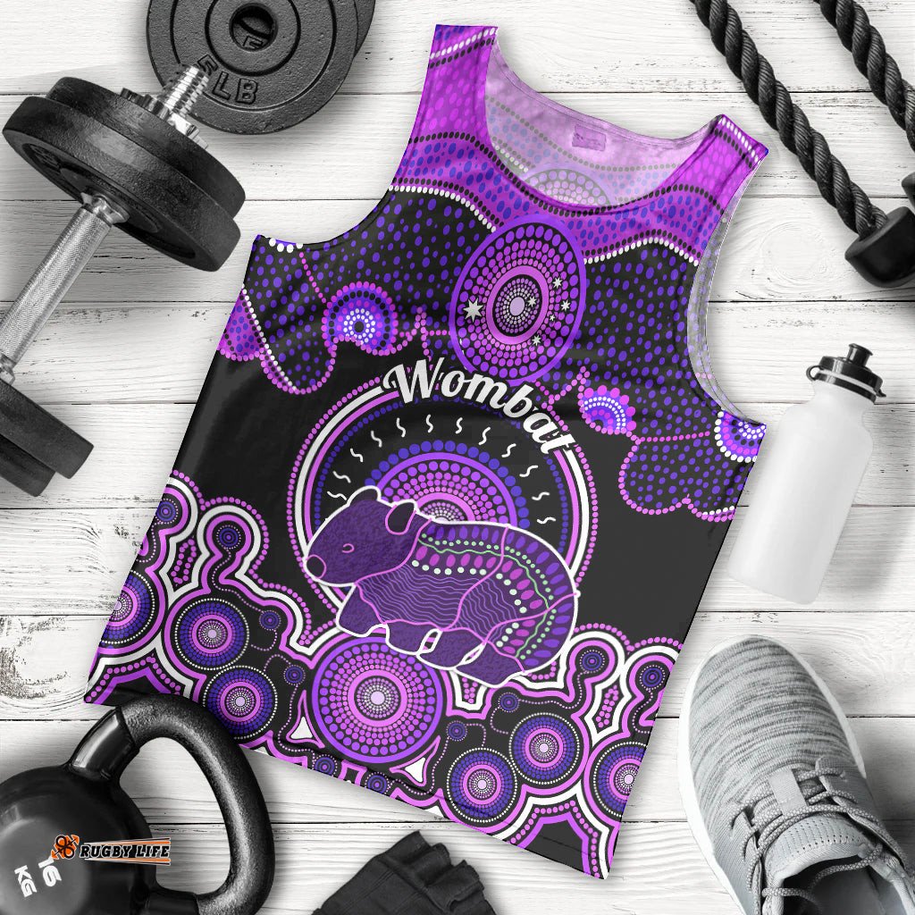 Personalised Australian Astrology Men Tank Top Aboriginal Wombat Zodiac Sign