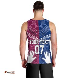Personalised QLD Maroons Mix NSW Blues Indigenous Men Tank Top Rugby State of Origin