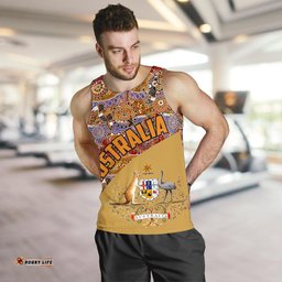 Men Tank Top - Aboriginal Patterns Mens Tank Australian Coat Of Arms