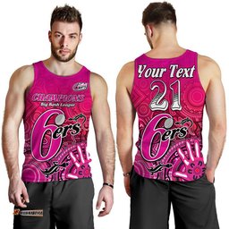(Custom Personalised) Sydney Sixers Champions Men Tank Top Lizard Indigenous Aboriginal