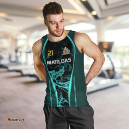 Custom Matildas Australia Soccer Men Tank Top Liquid Marble Texture Vibe