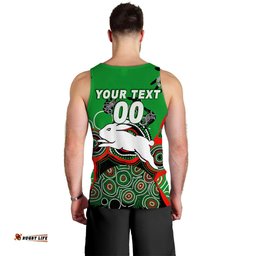 (Custom Personalised) Rabbitohs Rugby Aboriginal Art Men Tank Top -