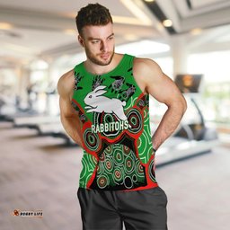(Custom Personalised) Rabbitohs Rugby Aboriginal Art Men Tank Top -