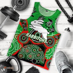 (Custom Personalised) Rabbitohs Rugby Aboriginal Art Men Tank Top -