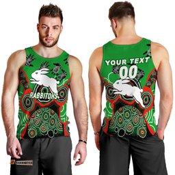 (Custom Personalised) Rabbitohs Rugby Aboriginal Art Men Tank Top -