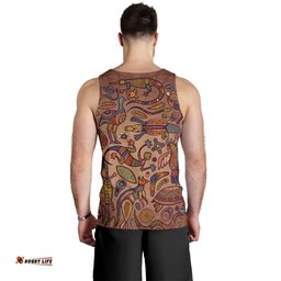 Men Tank Top - Aboriginal Patterns Mens Tank Animal Art