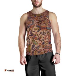 Men Tank Top - Aboriginal Patterns Mens Tank Animal Art