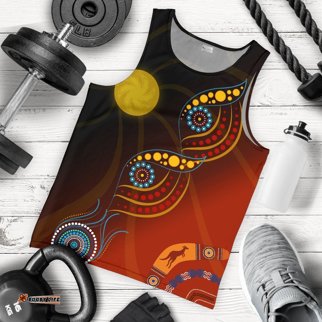 Aboriginal Men's Tank Top - Flowers On The Land