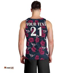 (Custom Text And Number) Sea Eagles Rugby Men Tank Top Polynesian Style With Hibiscus