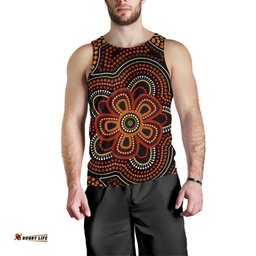 ABoriginal Men's Tank Top - Aboriginal Dot Painting Flowers Style Ver02
