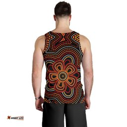 ABoriginal Men's Tank Top - Aboriginal Dot Painting Flowers Style Ver02