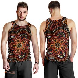 ABoriginal Men's Tank Top - Aboriginal Dot Painting Flowers Style Ver02