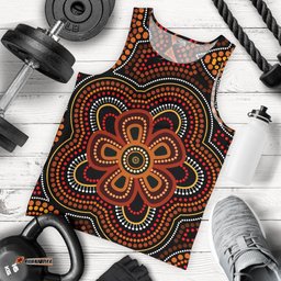 ABoriginal Men's Tank Top - Aboriginal Dot Painting Flowers Style Ver02